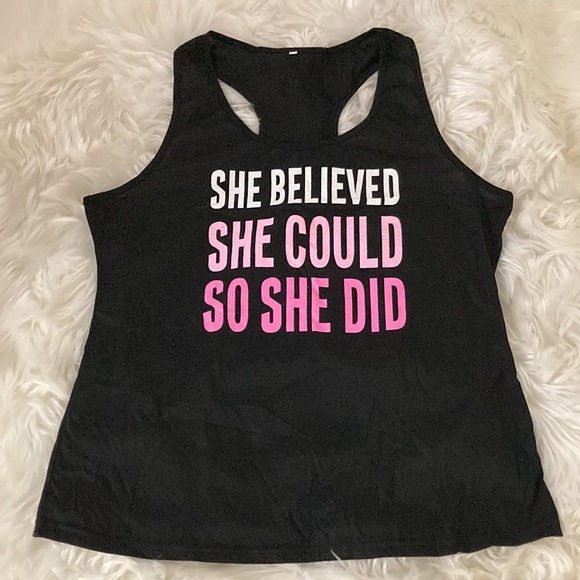 Pink She Believed She Could So She Did Racerback Tank Top - Picture 7 of 9